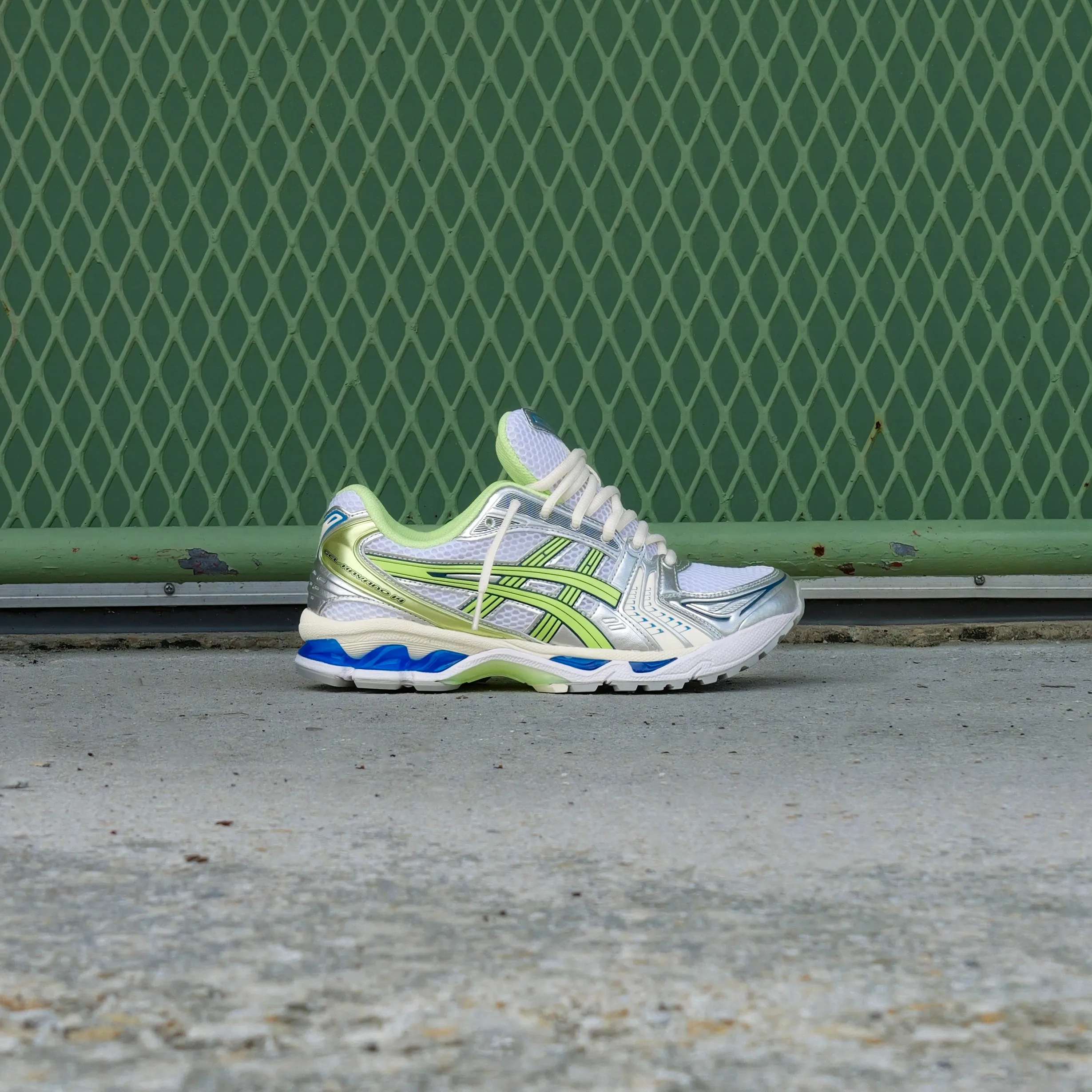 Mens Asics Gel-Kayano 14 (White/Lime Green) Asics sport performance shoes