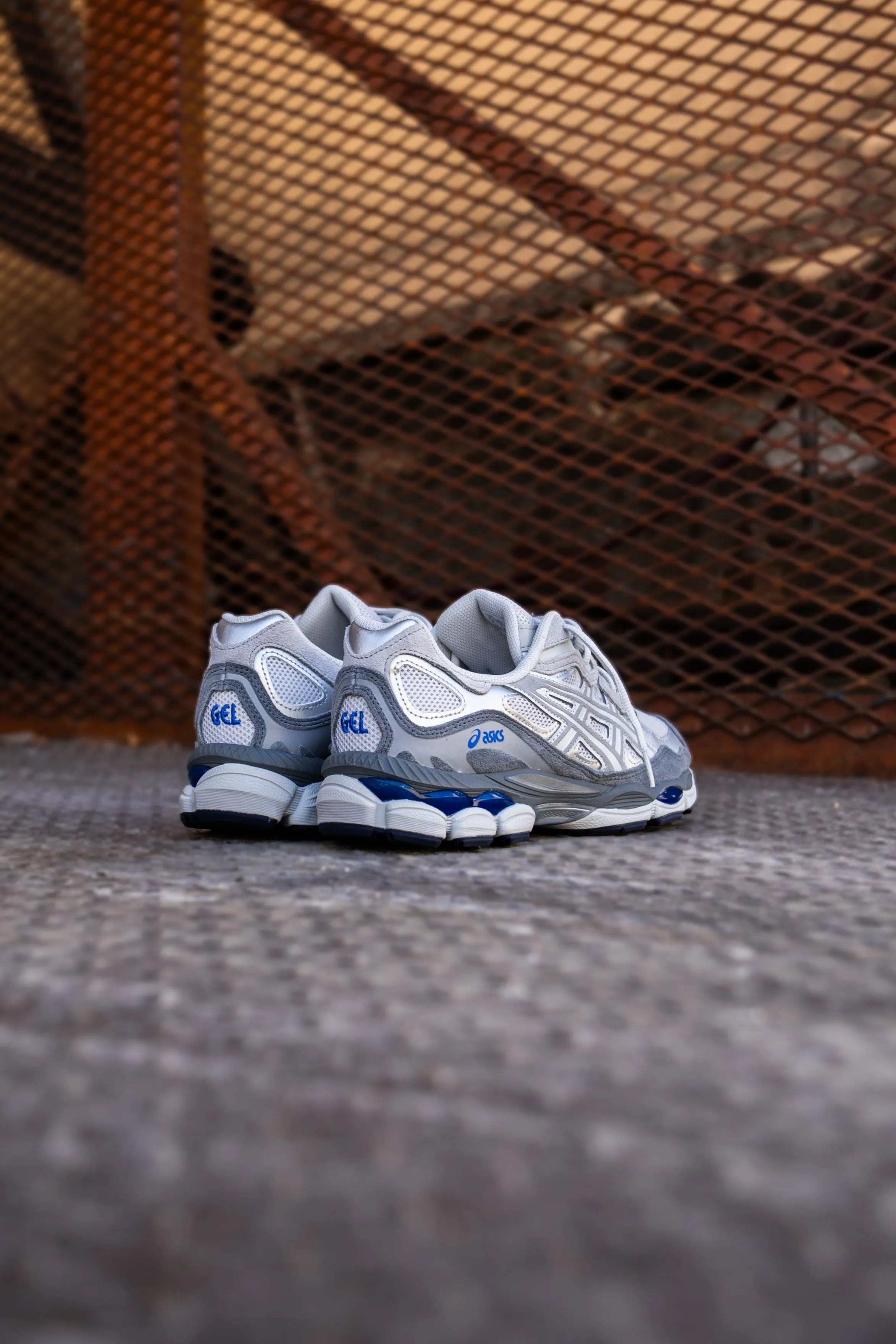 Mens Asics Gel-NYC (Glacier Grey/Gravel) running shoe close-up shots