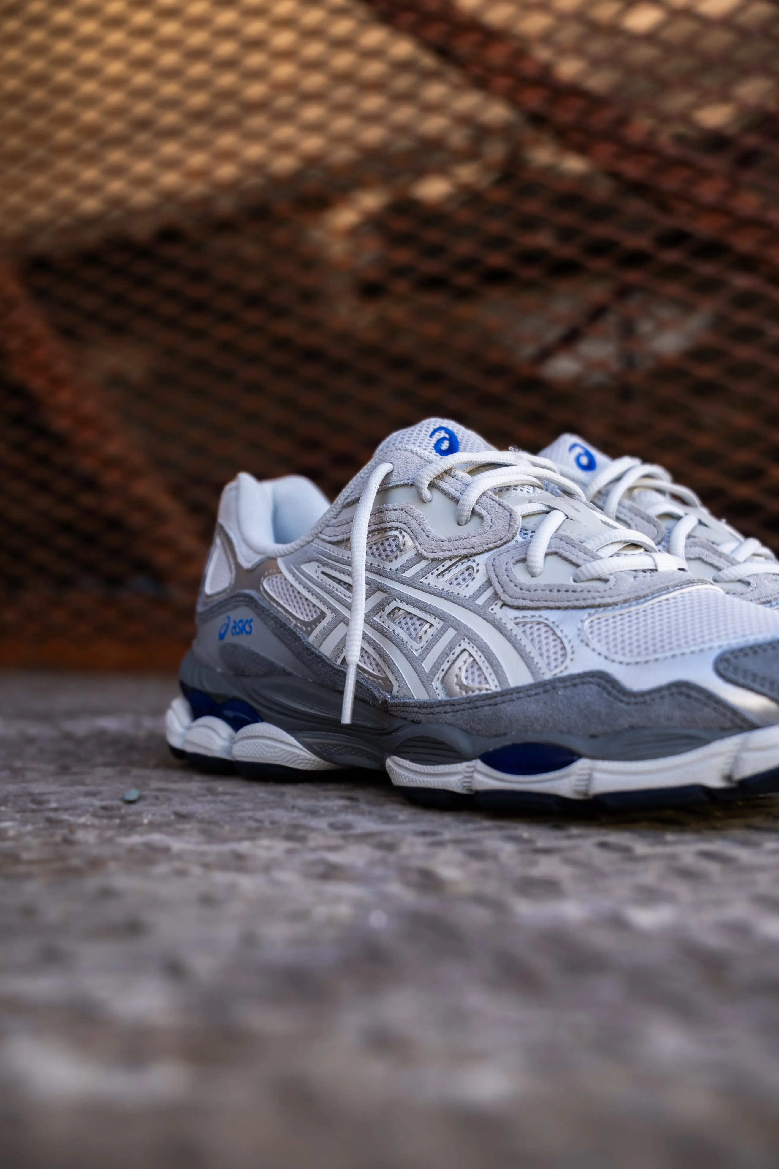 Mens Asics Gel-NYC (Glacier Grey/Gravel) running shoe close-up shots