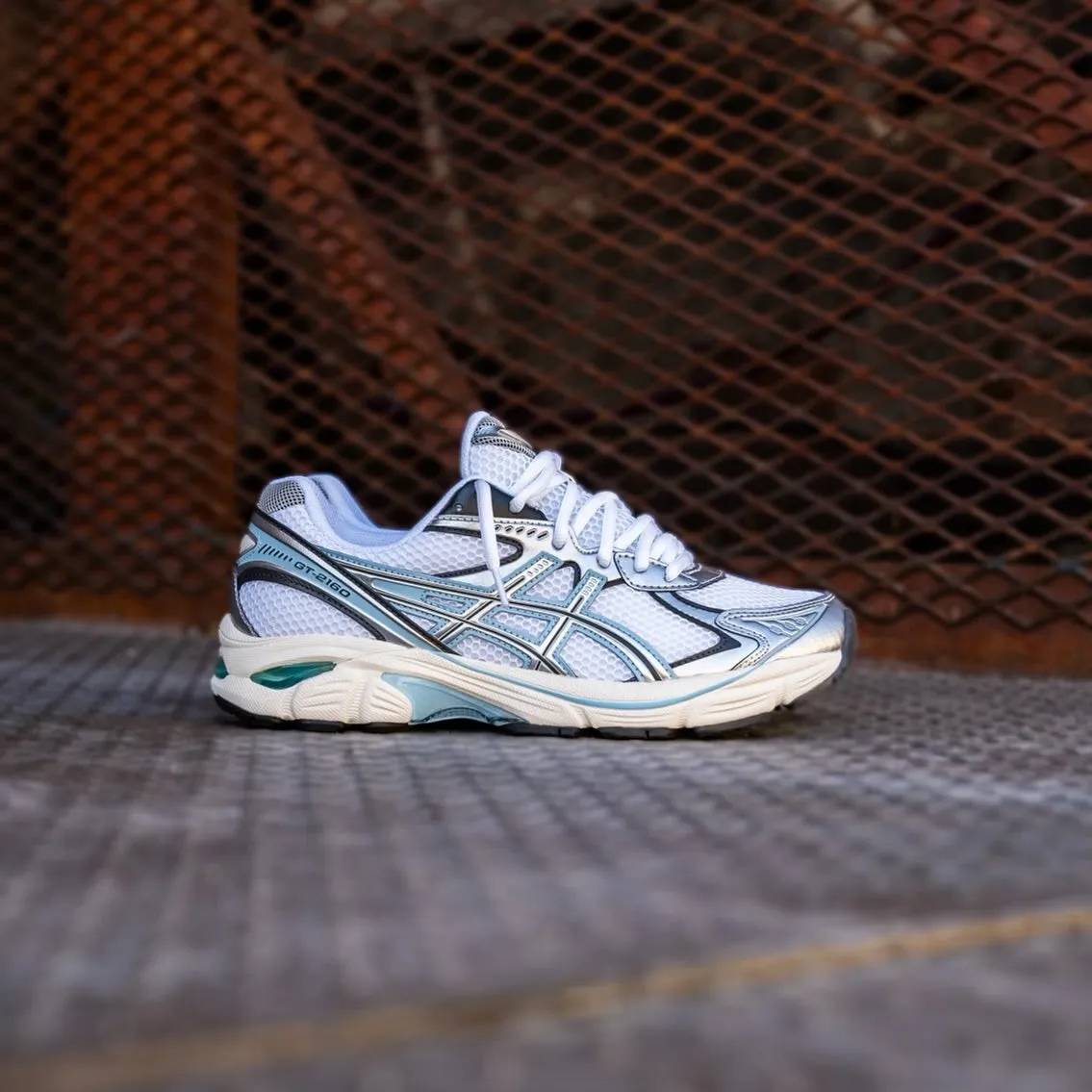 Mens Asics GT-2160 (White/Pure Silver/Light Blue) Asics sport performance shoes
