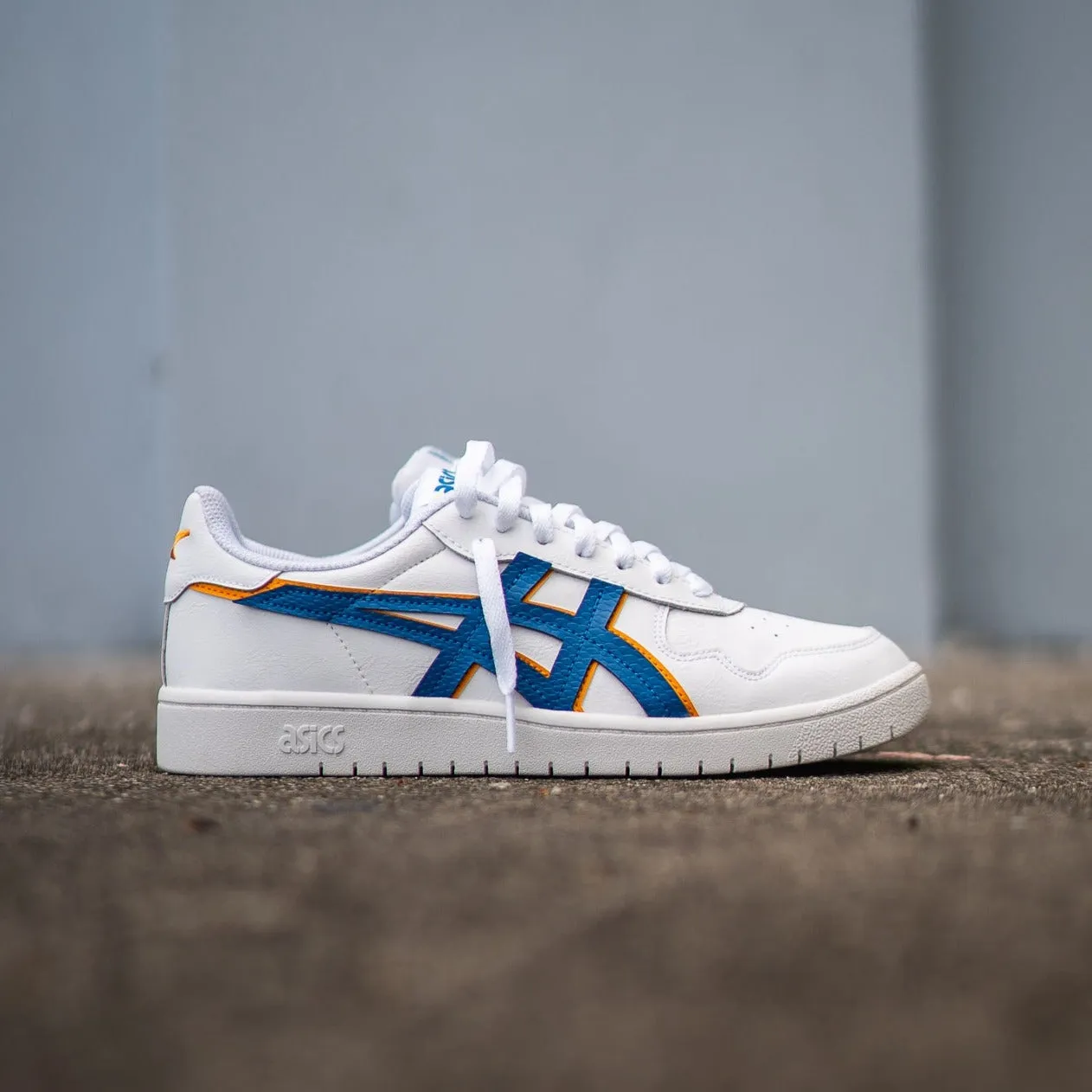 Mens Asics Japan S (White/Lake Drive/Citrus) Asics sport performance shoes
