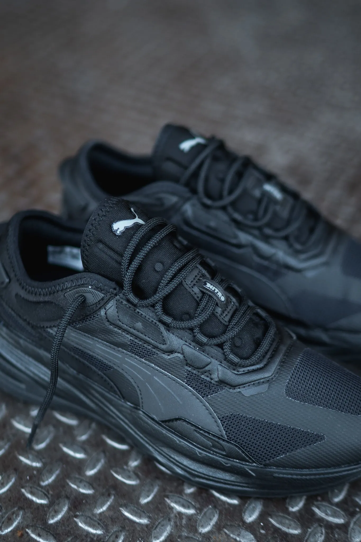 Men's Puma Extent Nitro Mono (Puma Black/Castlerock) Puma athletic shoe visuals