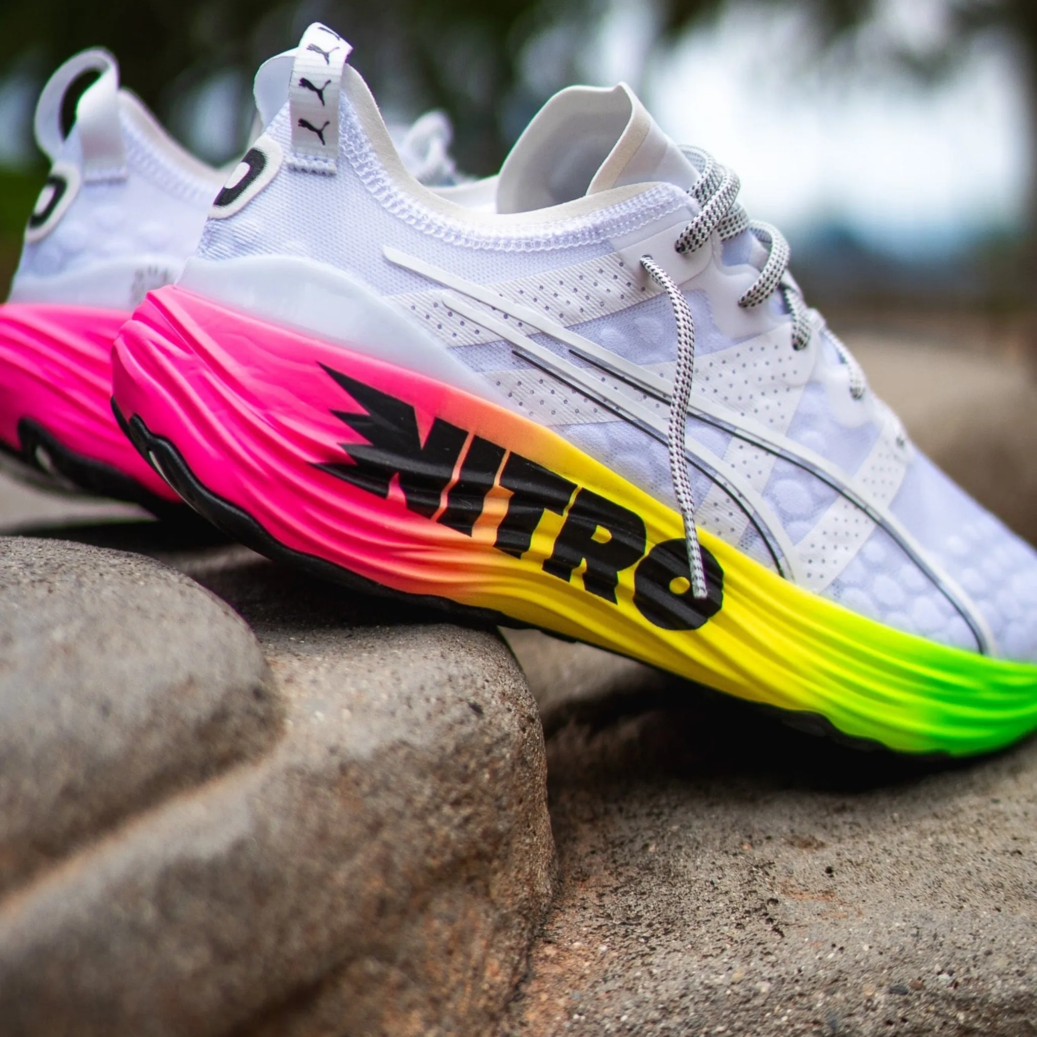 Mens Puma ForeverRUN Nitro Futrograde (White/Gecko Green) Puma athletic shoe visuals