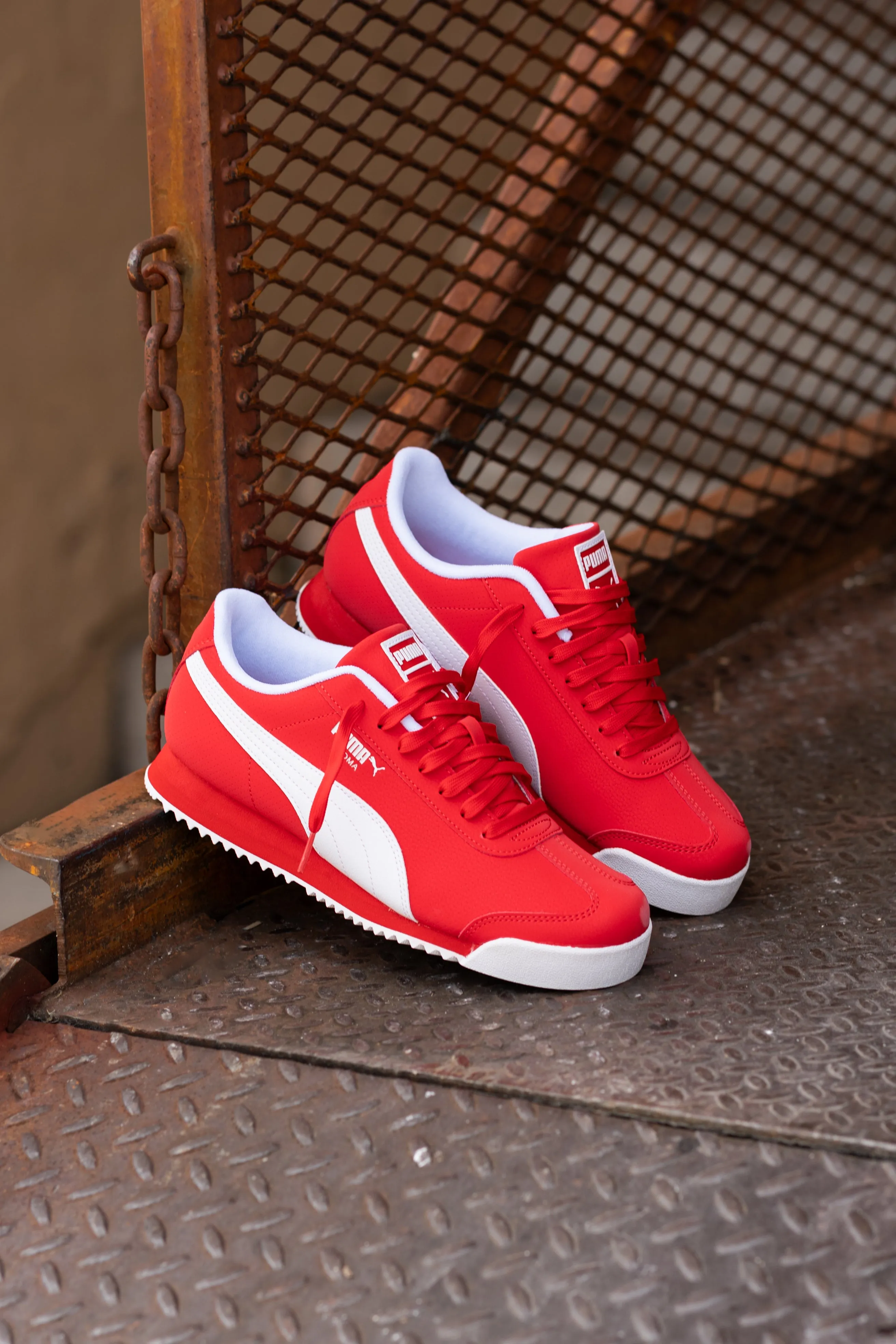 Mens Puma Roma 24 Reversed (For All Time Red/Puma White) Puma athletic shoe visuals