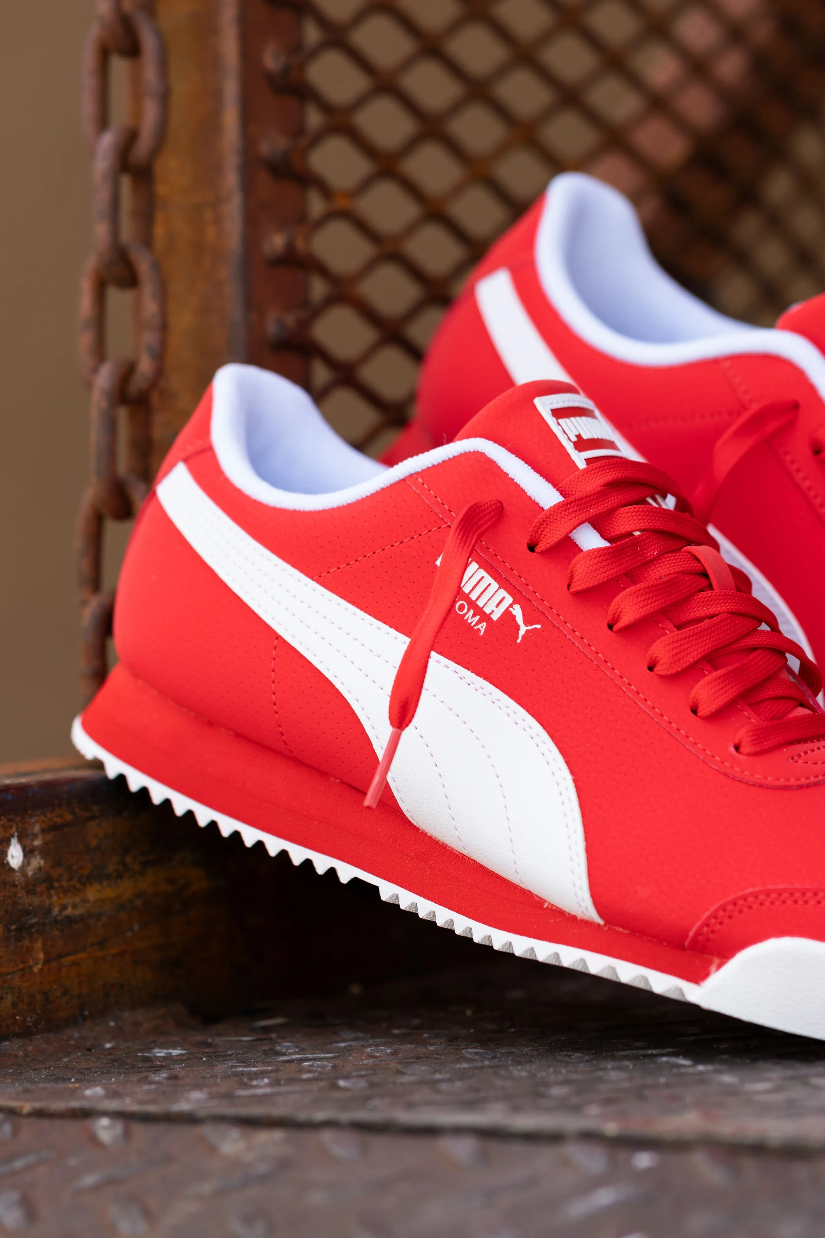 Mens Puma Roma 24 Reversed (For All Time Red/Puma White) Puma athletic shoe visuals