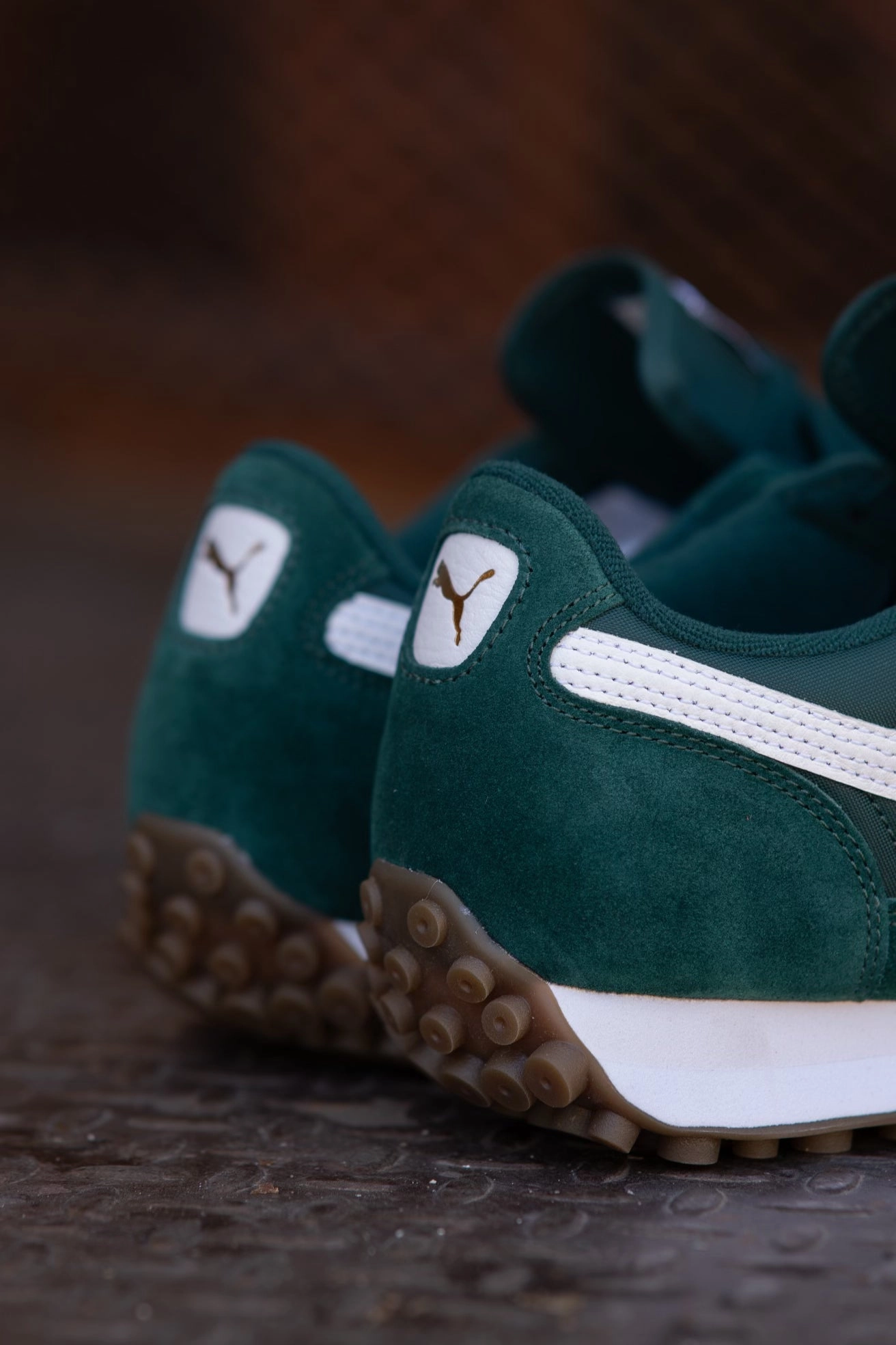 Mens Puma Easy Rider Vintage (Dark Myrtle/Puma White) Puma athletic shoe visuals