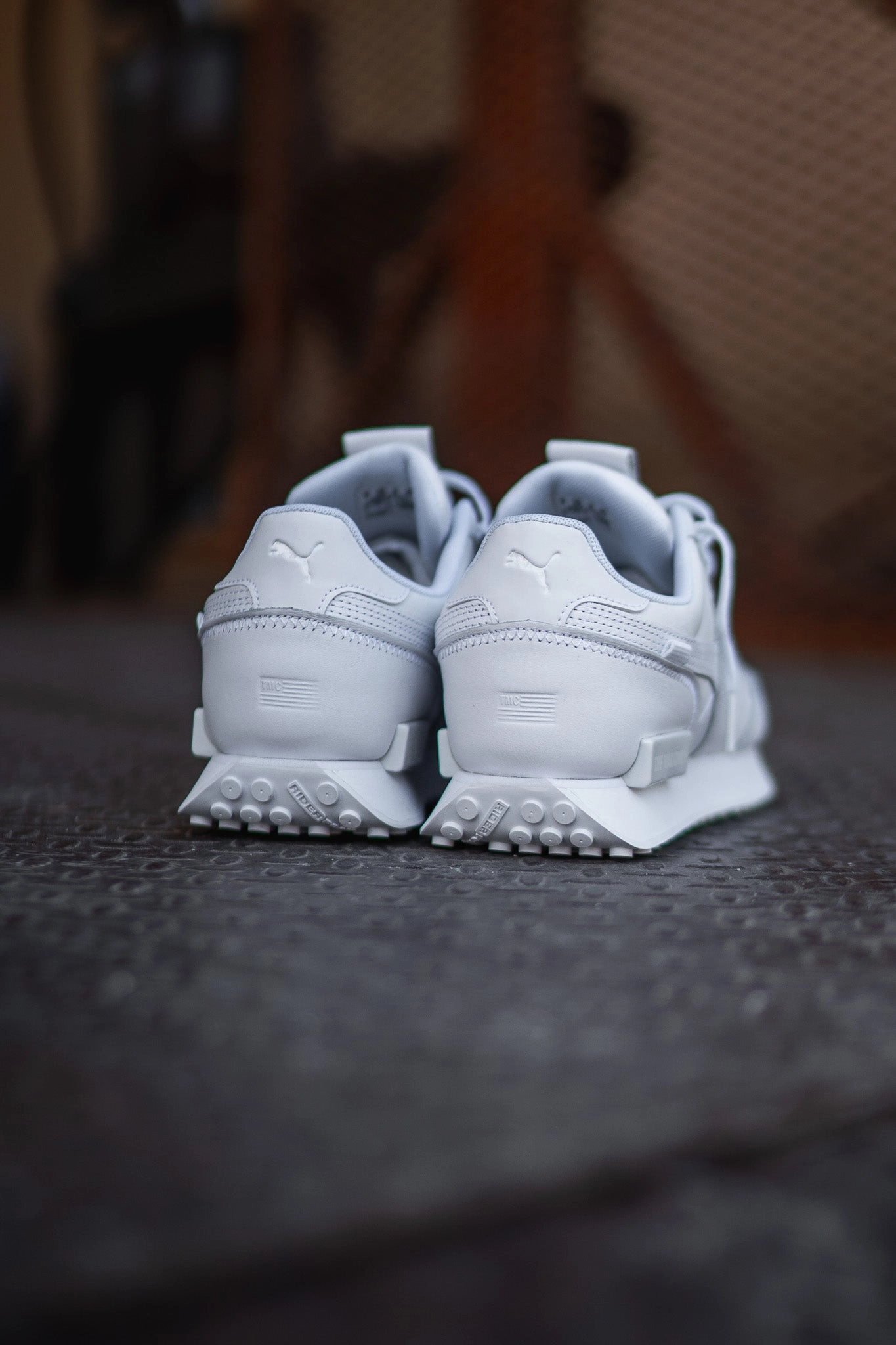 Mens Puma x TMC Future Vintage Rider (White) Puma athletic shoe visuals