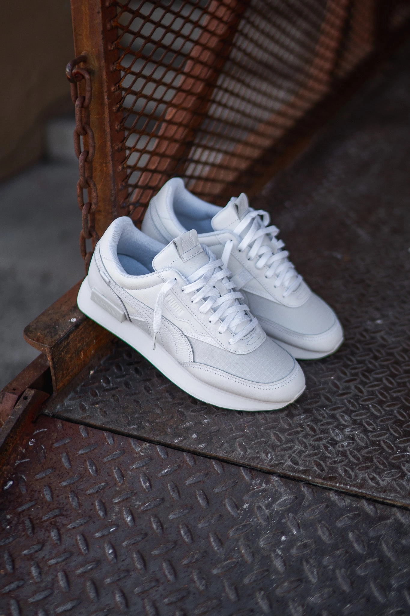 Mens Puma x TMC Future Vintage Rider (White) Puma athletic shoe visuals