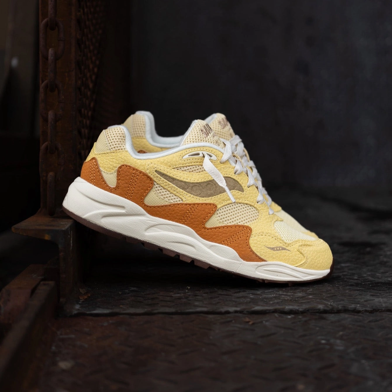 Mens Saucony Grid Shadow 2 (Mustard/Tan) Saucony all-day comfort athletic sneakers