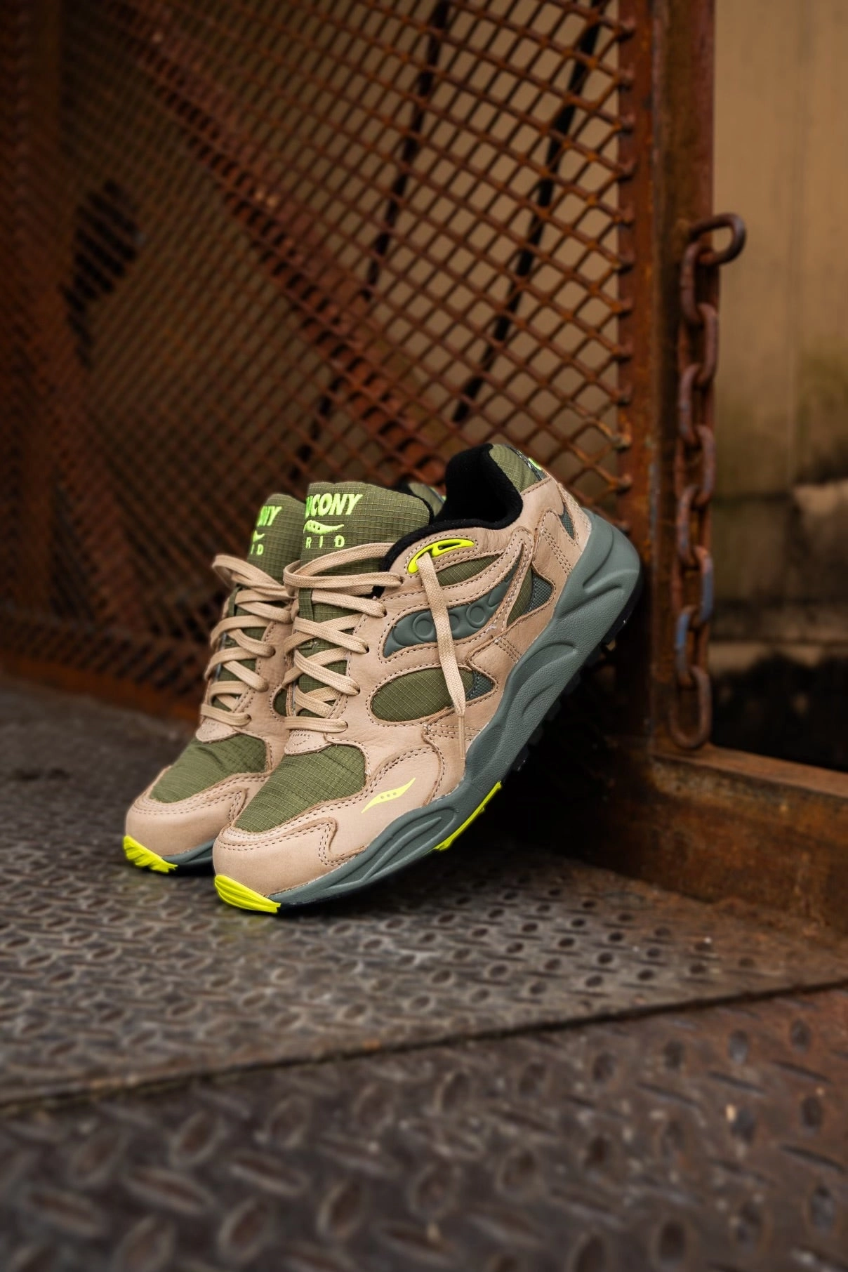 Mens Saucony Grid Shadow 2 Premium (Avocado/Volt) Saucony versatile athletic footwear