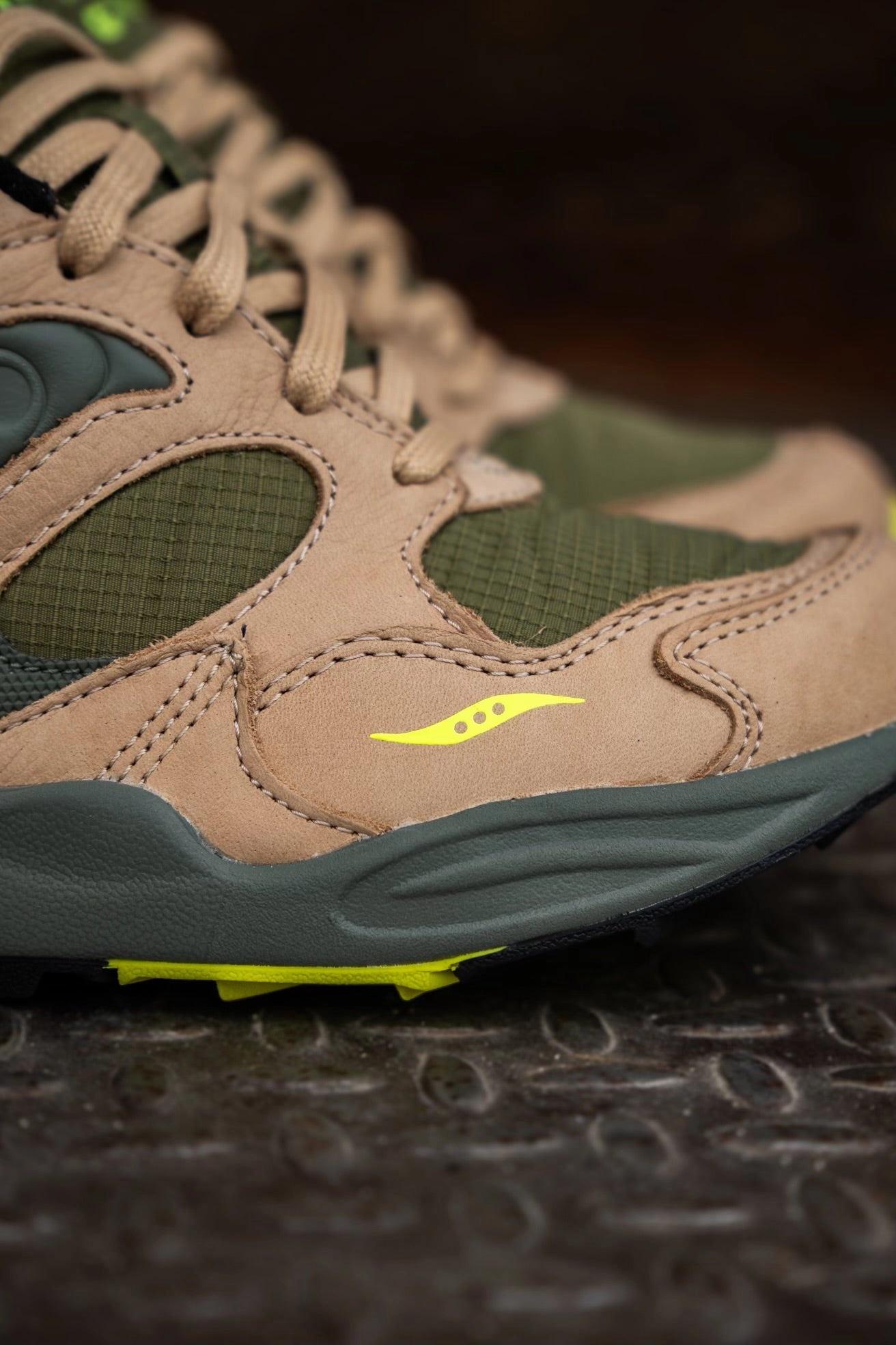 Mens Saucony Grid Shadow 2 Premium (Avocado/Volt) Saucony versatile athletic footwear