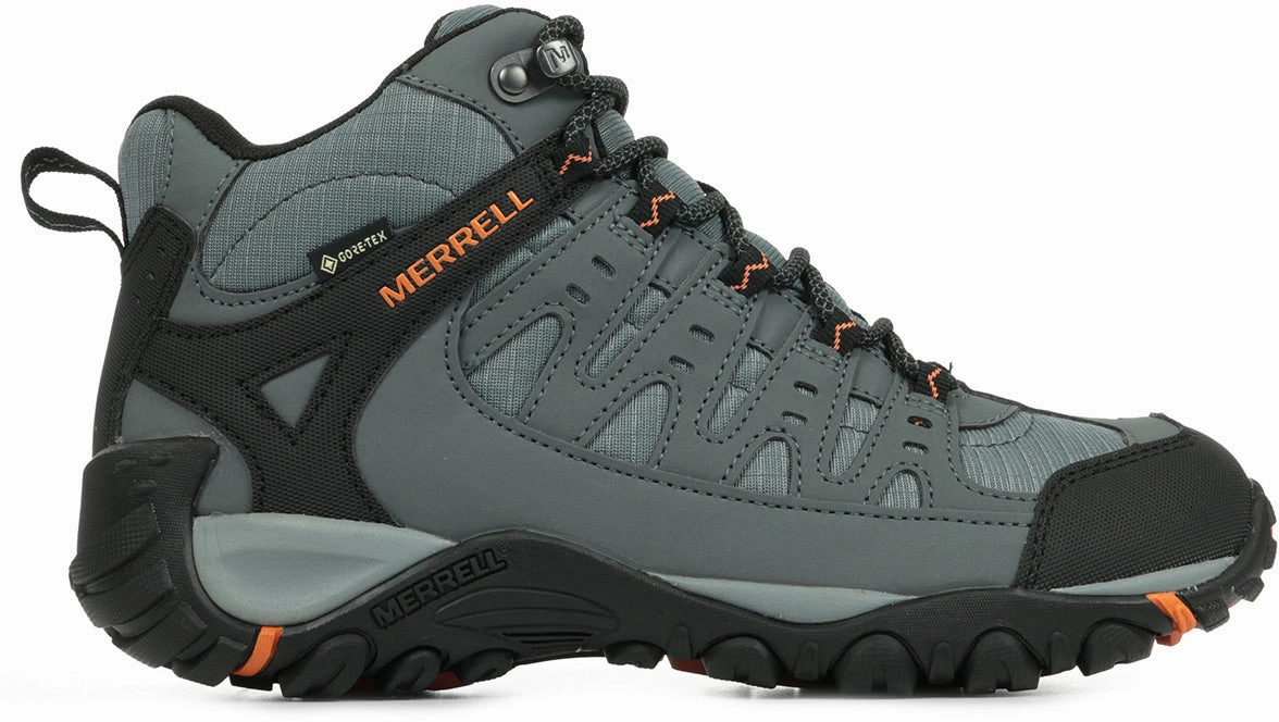 Merrell Accentor Sport Mid GORE-TEX Mens Walking Boots - Grey Merrell hiking shoes with durable soles