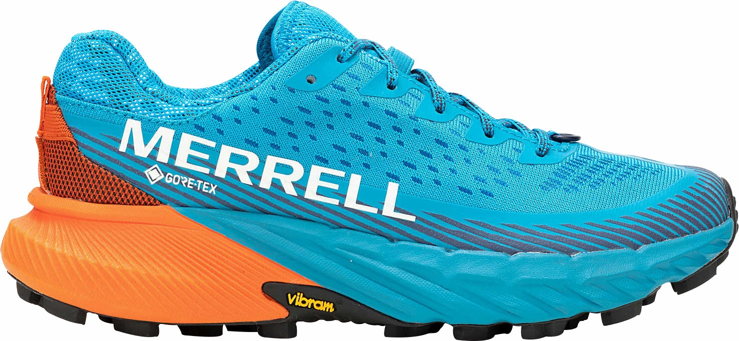 Merrell Agility Peak 5 GORE-TEX Womens Trail Running Shoes - Blue Merrell hiking shoes with durable soles