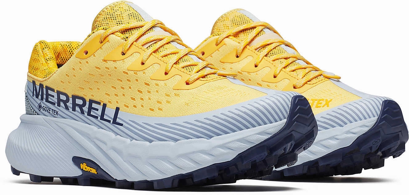 Merrell Agility Peak 5 Gore-Tex Womens Trail Running Shoes - Yellow Hiking Footwear
