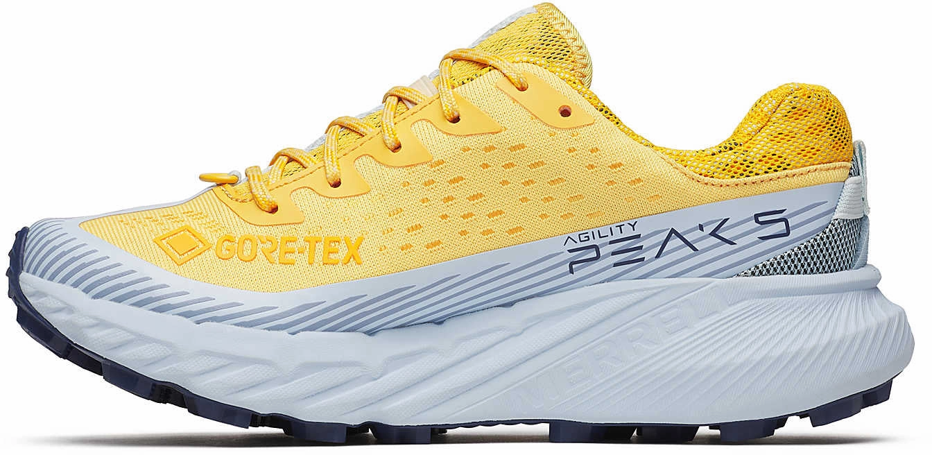 Merrell Agility Peak 5 Gore-Tex Womens Trail Running Shoes - Yellow Hiking Footwear