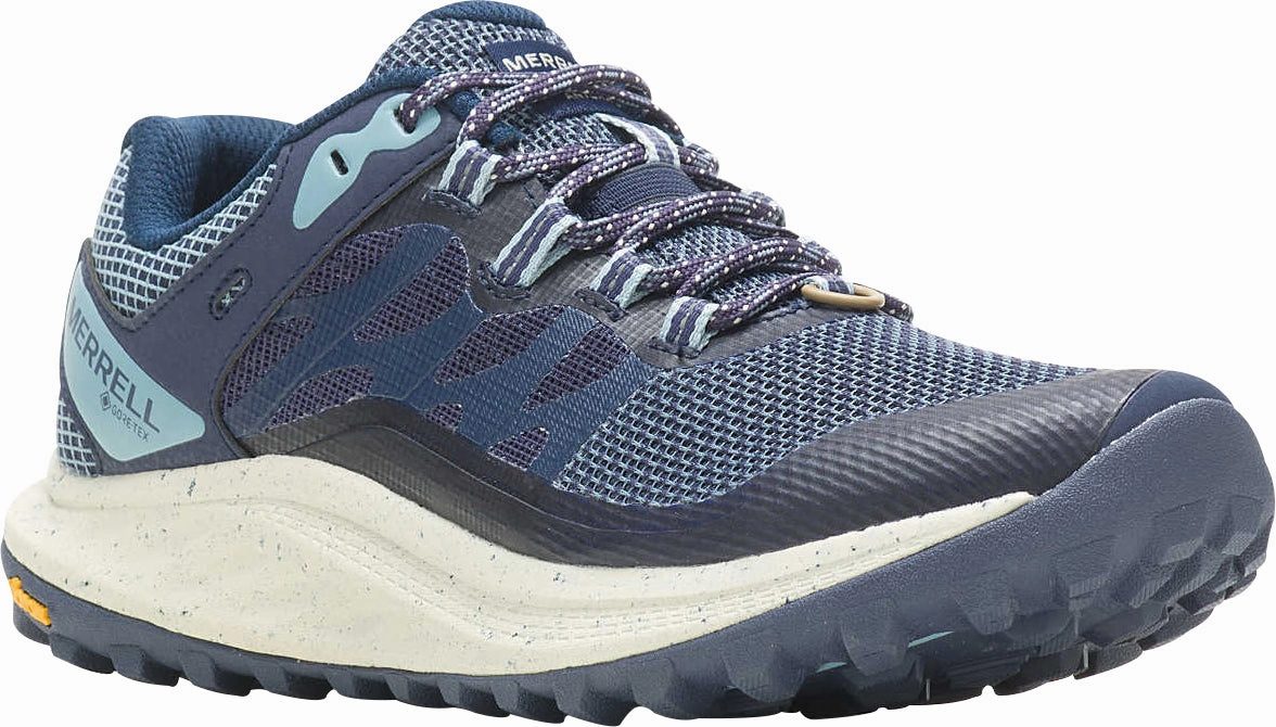 Merrell Antora 3 GORE-TEX Womens Trail Running Shoes - Blue Hiking Footwear