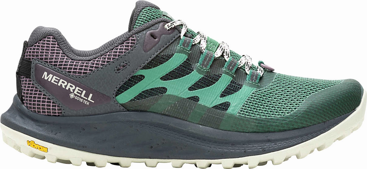 Merrell Antora 3 GORE-TEX Womens Trail Running Shoes - Green Merrell hiking shoes with durable soles
