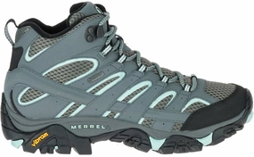 Merrell Moab 2 Mid GORE-TEX Womens Walking Boots - Blue Merrell hiking shoes with durable soles