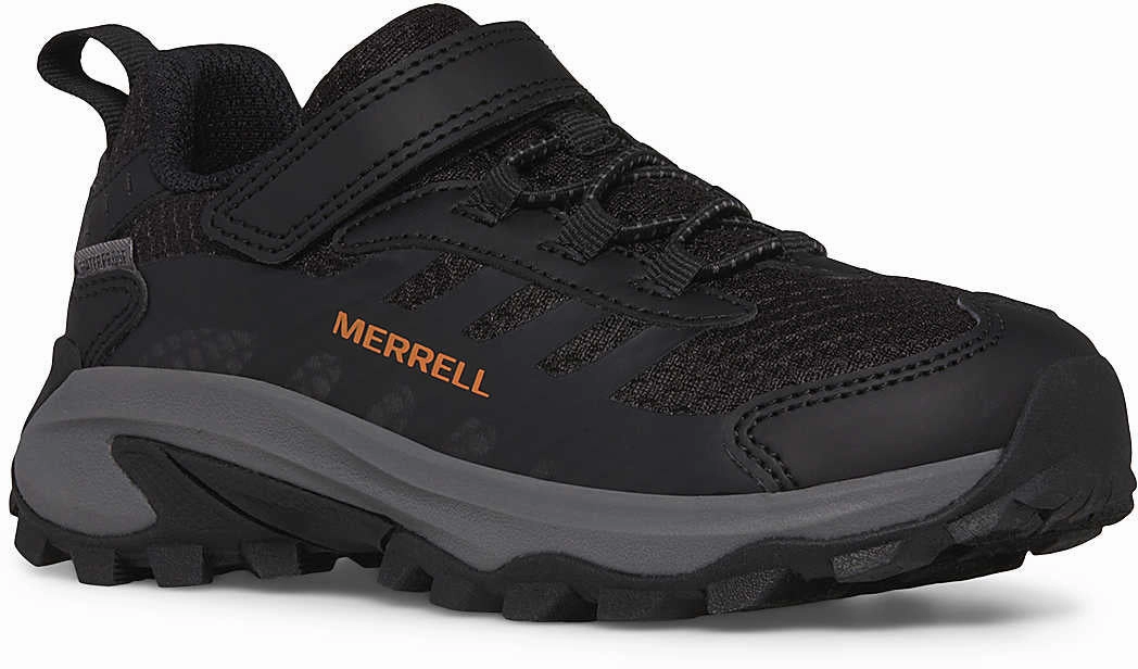 Merrell Moab Speed 2 A/C Waterproof Childrens Walking Shoes - Black Hiking Footwear