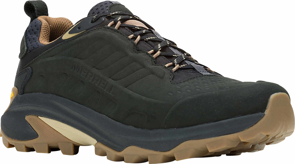Merrell Moab Speed 2 Leather Waterproof Mens Walking Shoes - Black Outdoor Trek Shoes