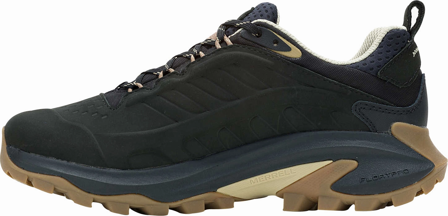 Merrell Moab Speed 2 Leather Waterproof Womens Walking Shoes - Black Outdoor Trek Shoes