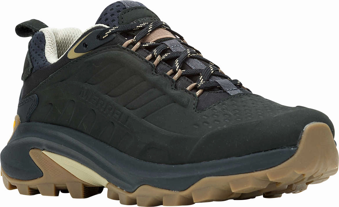 Merrell Moab Speed 2 Leather Waterproof Womens Walking Shoes - Black Outdoor Trek Shoes