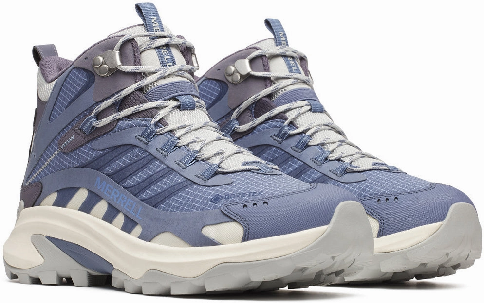 Merrell Moab Speed 2 Mid GORE-TEX Mens Walking Shoes - Blue Outdoor Trek Shoes
