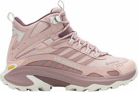 Merrell Moab Speed 2 Mid GORE-TEX Womens Walking Boots - Pink Merrell hiking shoes with durable soles