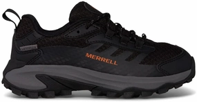 Merrell Moab Speed 2 Waterproof Junior Walking Shoes - Black Merrell hiking shoes with durable soles