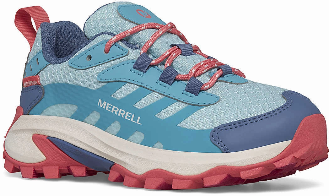 Merrell Moab Speed 2 Waterproof Junior Walking Shoes - Blue Hiking Footwear
