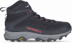 Merrell Moab Speed Thermo Spike Mid Waterproof Mens Walking Boots - Black Merrell hiking shoes with durable soles