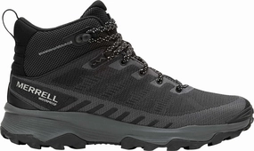 Merrell Speed Eco Mid Waterproof Mens Walking Boots - Black Merrell hiking shoes with durable soles