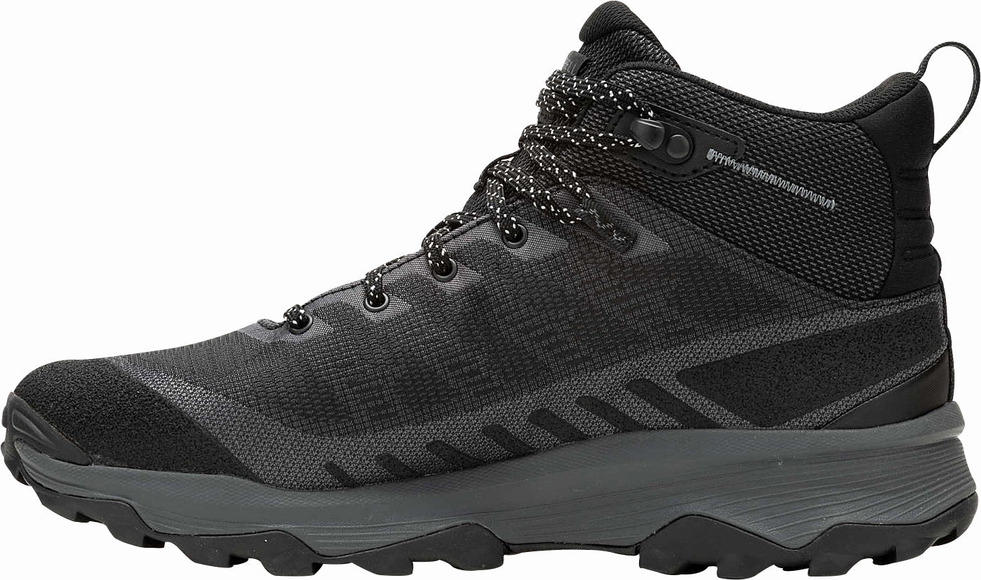 Merrell Speed Eco Mid Waterproof Mens Walking Boots - Black Hiking Footwear