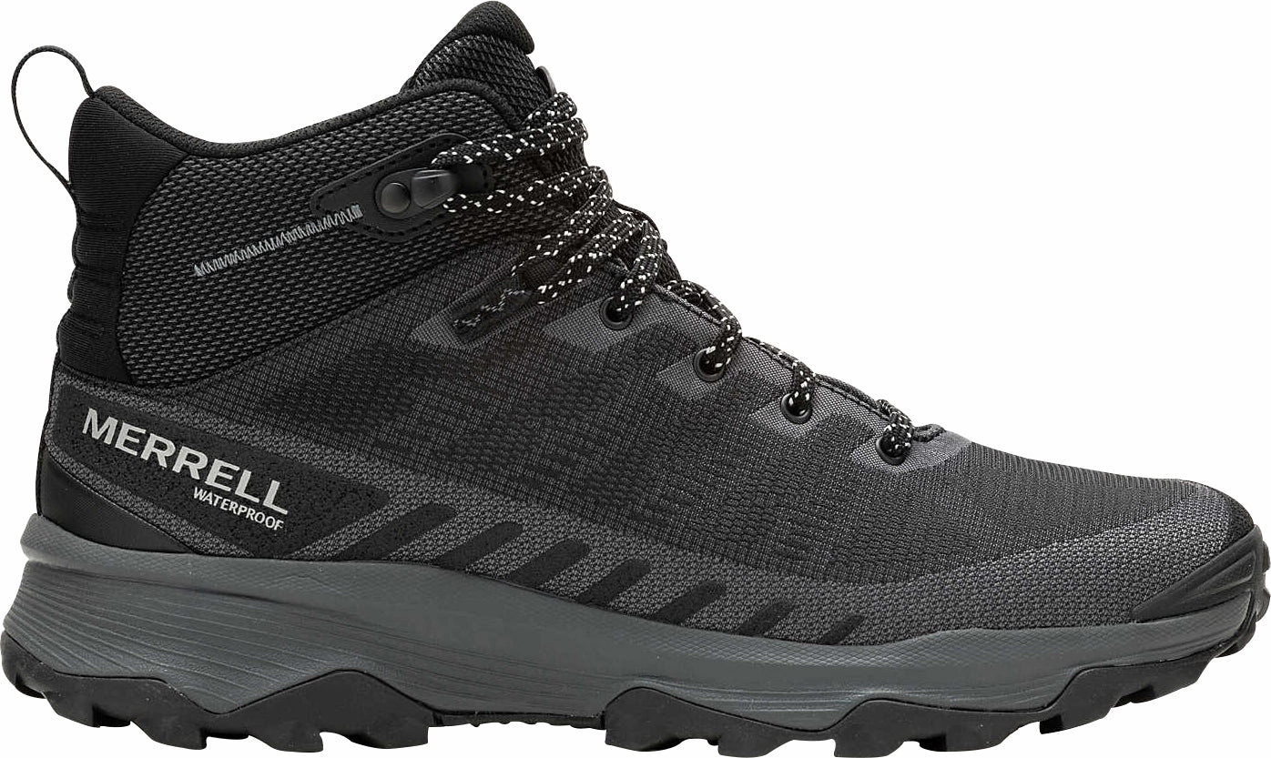 Merrell Speed Eco Mid Waterproof Mens Walking Boots - Black Merrell hiking shoes with durable soles