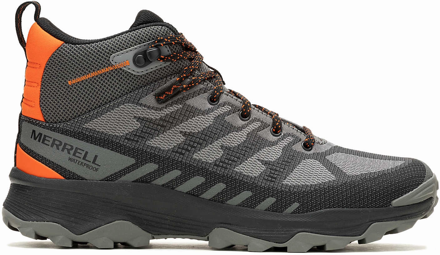 Merrell Speed Eco Mid Waterproof Mens Walking Boots - Grey Merrell hiking shoes with durable soles
