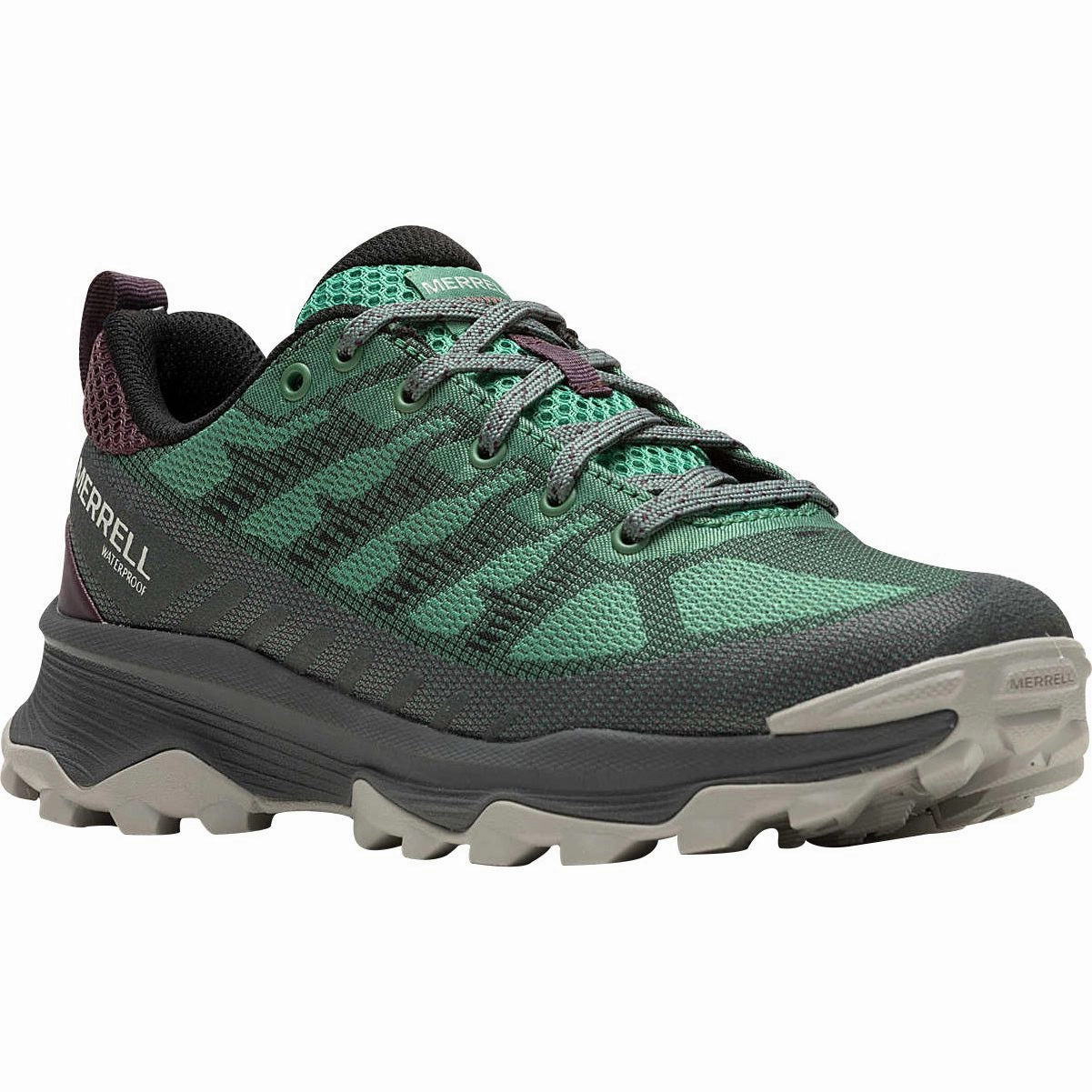 Merrell Speed Eco Waterproof Womens Walking Shoes - Green Hiking Footwear