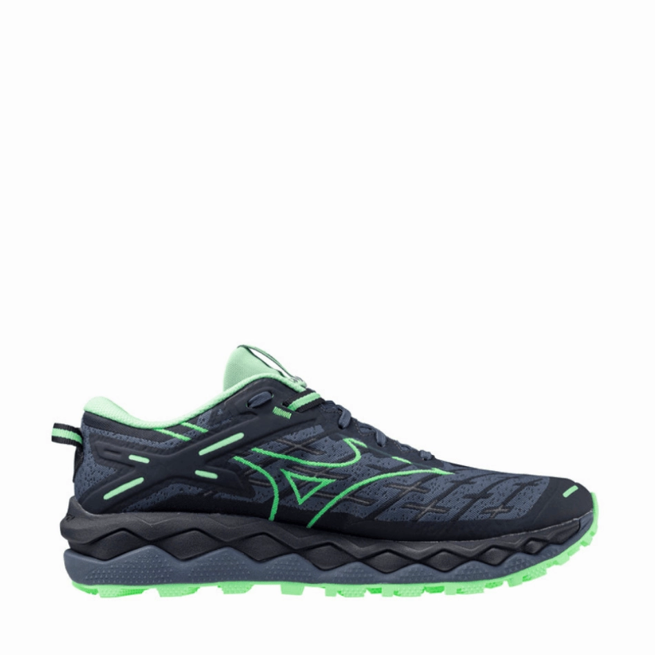 Mizuno Men's Wave Mujin 10 Running Shoes in Vintage Indigo/Neo Mint/India Ink SS25 Mizuno durable running shoes for pavement