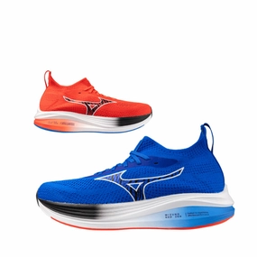 Mizuno Unisex Neo Zen Shoes in Oni Demon Baseball Blue/Black/Mizuno Ignition Red SS25 Mizuno durable running shoes for pavement