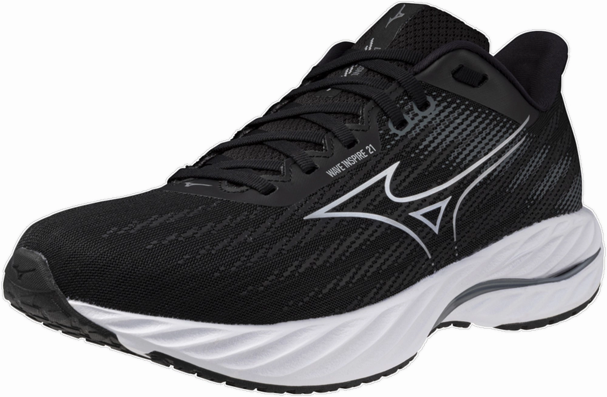 Mizuno Wave Inpsire 21 Mens Running Shoes - Black Performance Sneakers