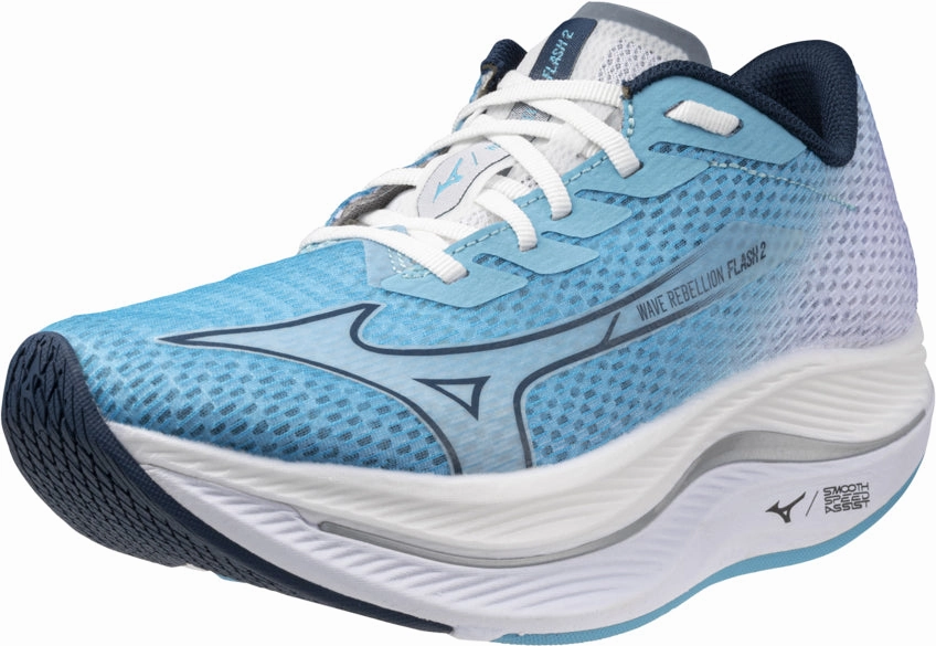 Mizuno Wave Rebellion Flash 2 Womens Running Shoes - Blue Performance Sneakers