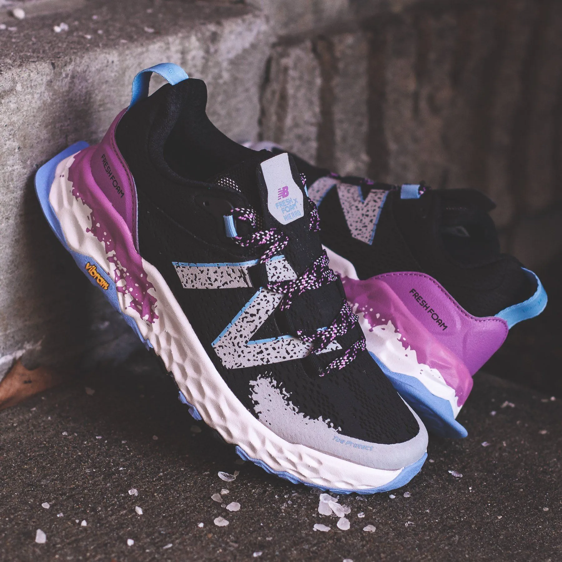 New Balance Hierro v5 Fresh Foam Black Purple Women WTHIERP5 classic New Balance pictures