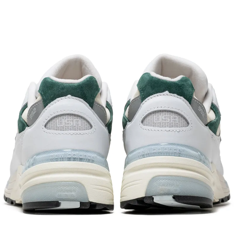New Balance Made In USA 992 - White/Marsh Green New Balance versatile casual sneakers