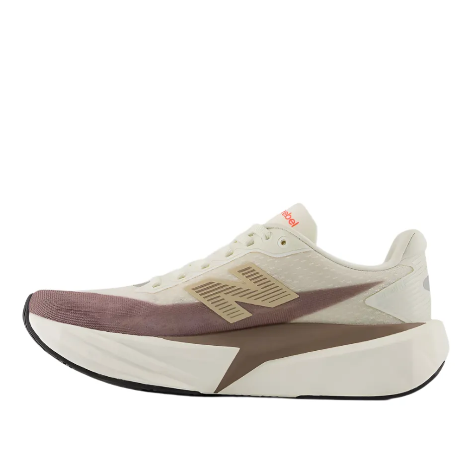 New Balance Men's Fuelcell Rebel v5 Running Shoes in Angora/Earth Shadow/Sea Salt AW25 New Balance women's athletic footwear