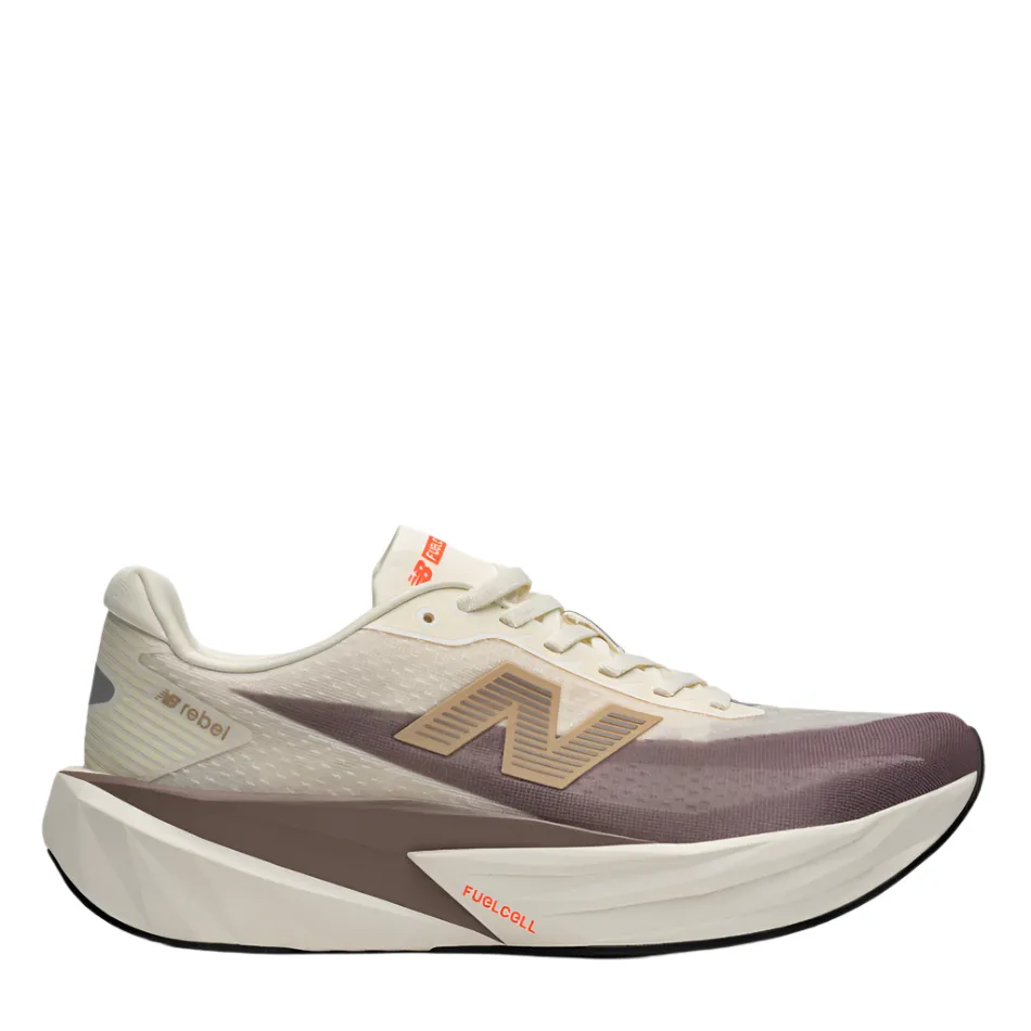 New Balance Men's Fuelcell Rebel v5 Running Shoes in Angora/Earth Shadow/Sea Salt AW25 New Balance supportive walking shoes for comfort
