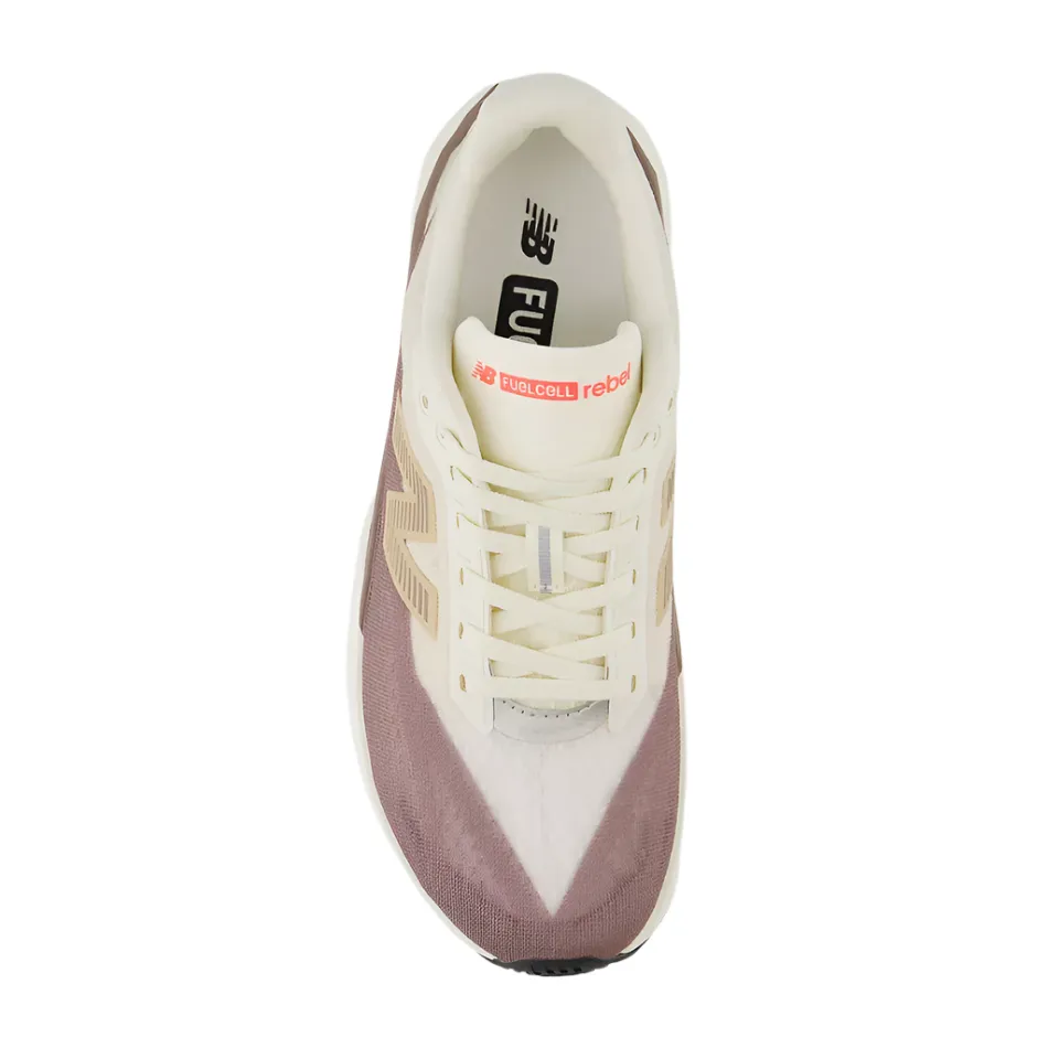 New Balance Men's Fuelcell Rebel v5 Running Shoes in Angora/Earth Shadow/Sea Salt AW25 New Balance women's athletic footwear
