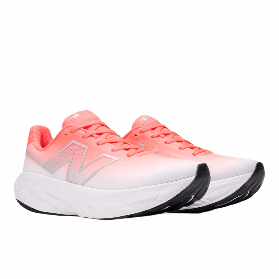 New Balance Women's 1080 v14 D Wide Fit Running Shoes in Urgent Red/Silver Metallic/Light Silver Metallic AW25 New Balance women's athletic footwear