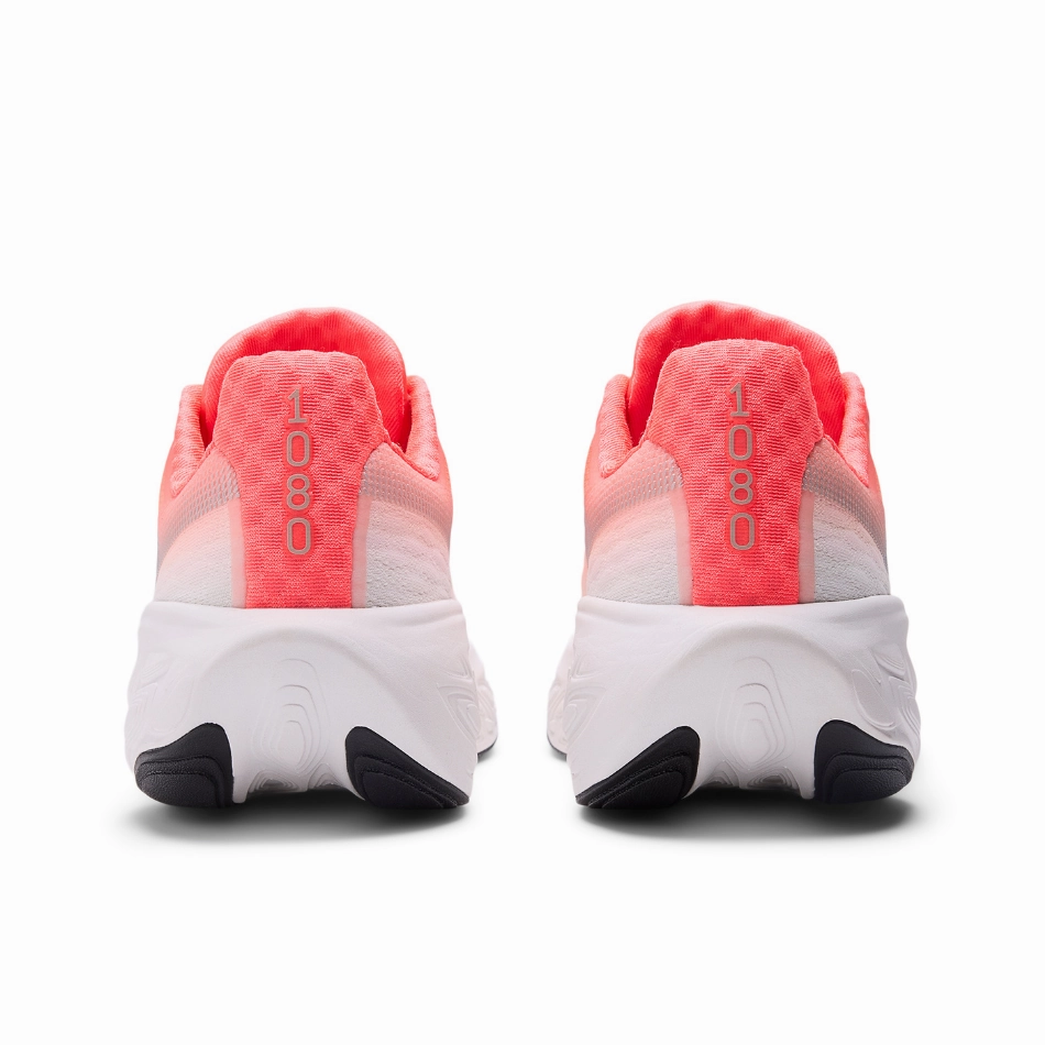 New Balance Women's 1080 v14 D Wide Fit Running Shoes in Urgent Red/Silver Metallic/Light Silver Metallic AW25 New Balance women's athletic footwear