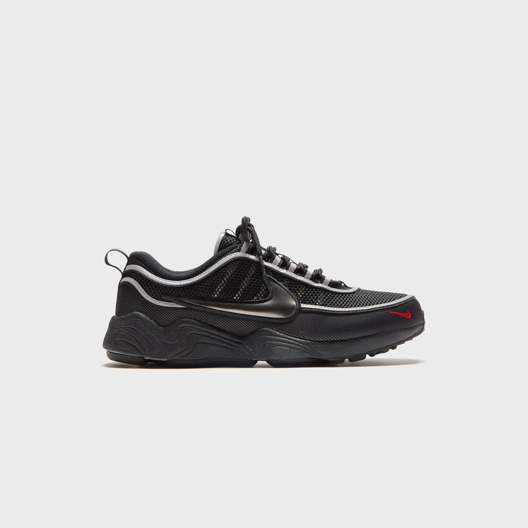 Nike Air Zoom Spiridon - Black / Metallic Silver / Sport Red Nike casual sneakers for men and women