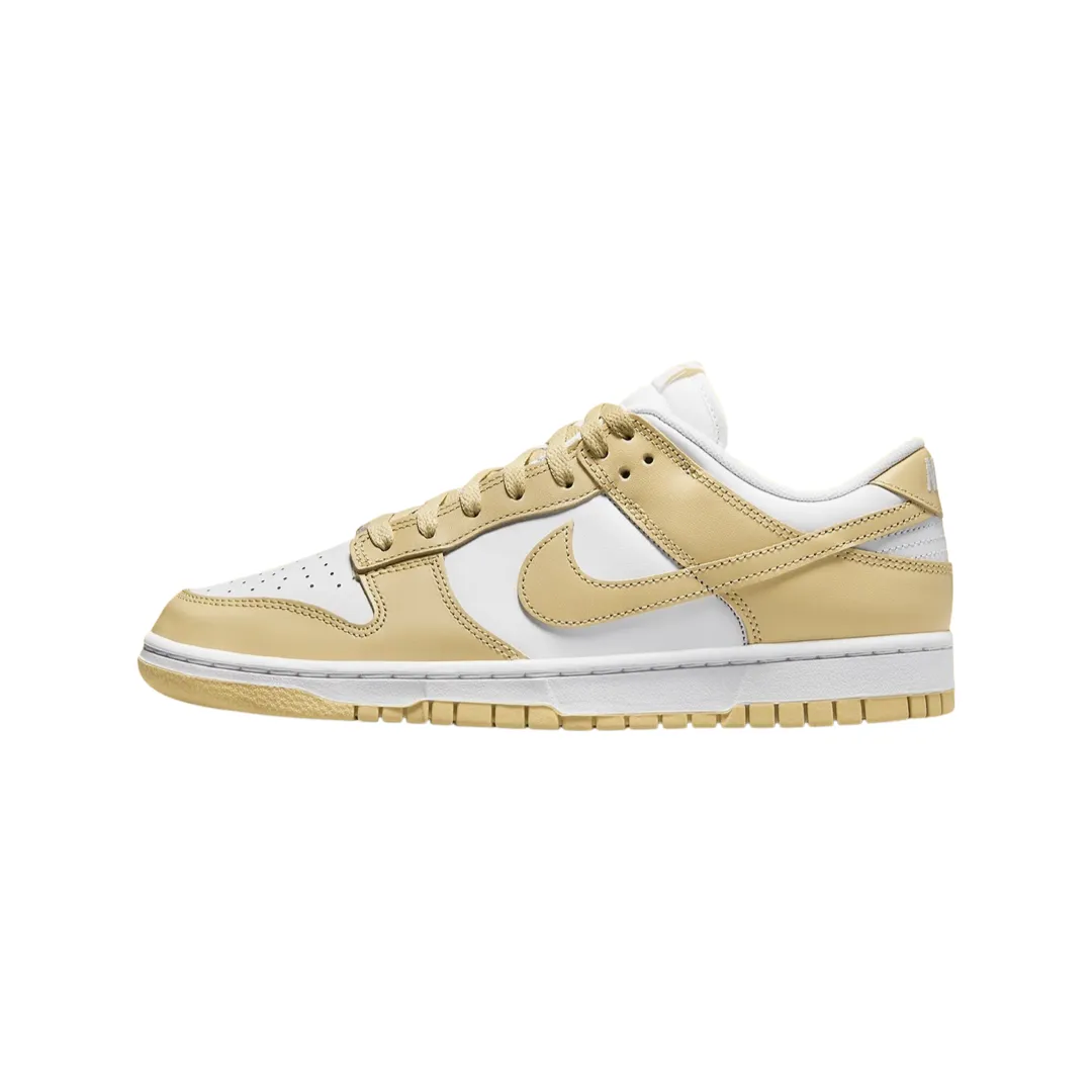 Nike Dunk Low White Team Gold Wolf Grey Nike casual sneakers with modern design