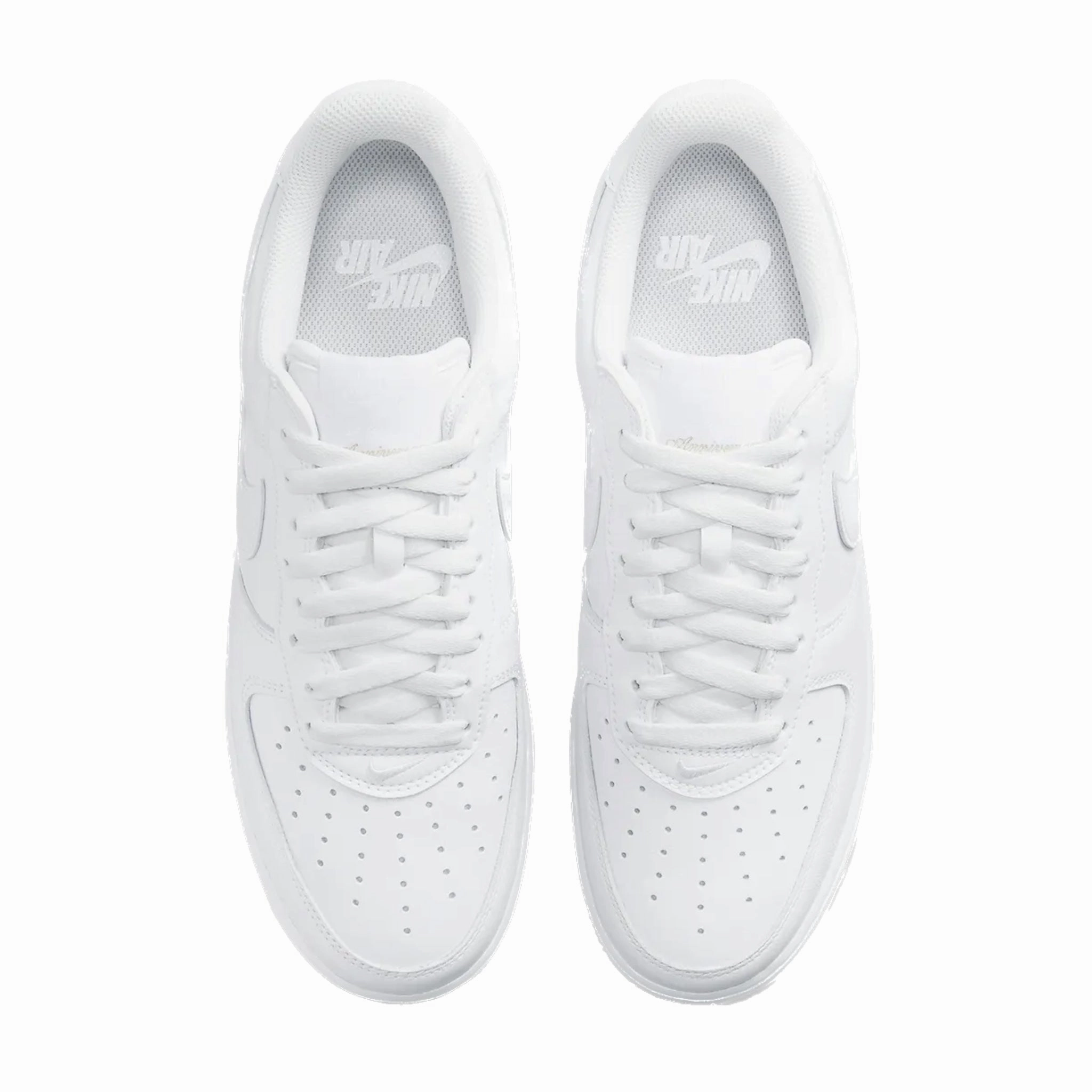 Nike Air Force 1 '07 Low Color of the Month Triple White Metallic Gold Modern Sneakers